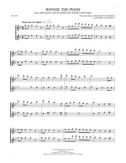 page one of Winnie The Pooh (from The Many Adventures Of Winnie The Pooh) (Flute Duet)