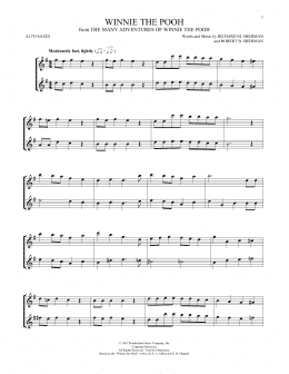 page one of Winnie The Pooh (from The Many Adventures Of Winnie The Pooh) (Alto Sax Duet)