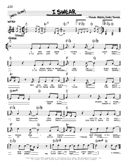 page one of I Swear (Real Book – Melody, Lyrics & Chords)