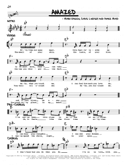 page one of Amazed (Real Book – Melody, Lyrics & Chords)
