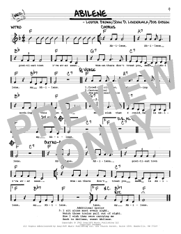 page one of Abilene (Real Book – Melody, Lyrics & Chords)