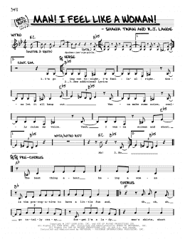 page one of Man! I Feel Like A Woman! (Real Book – Melody, Lyrics & Chords)