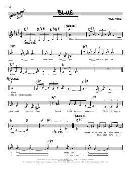 page one of Blue (Real Book – Melody, Lyrics & Chords)