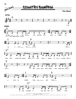page one of Country Bumpkin (Real Book – Melody, Lyrics & Chords)