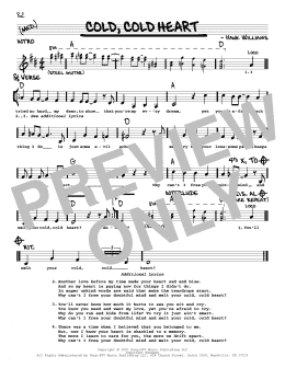 page one of Cold, Cold Heart (Real Book – Melody, Lyrics & Chords)
