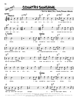 page one of Country Sunshine (Real Book – Melody, Lyrics & Chords)