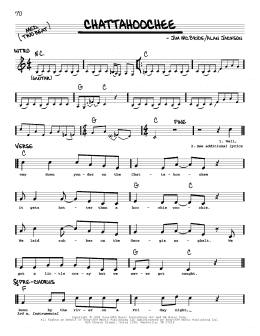 page one of Chattahoochee (Real Book – Melody, Lyrics & Chords)