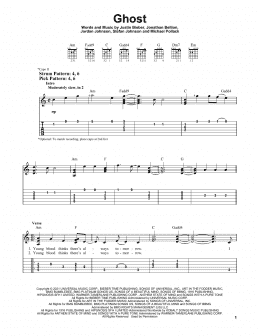 page one of Ghost (Easy Guitar Tab)