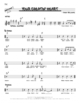 page one of Your Cheatin' Heart (Real Book – Melody, Lyrics & Chords)