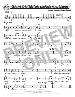 page one of Today I Started Loving You Again (Real Book – Melody, Lyrics & Chords)