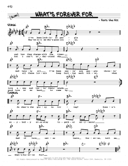 page one of What's Forever For (Real Book – Melody, Lyrics & Chords)