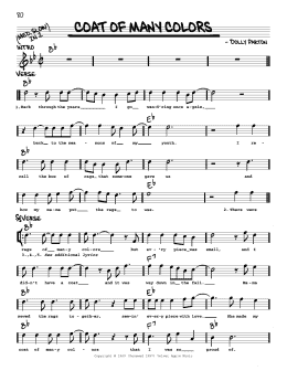 page one of Coat Of Many Colors (Real Book – Melody, Lyrics & Chords)
