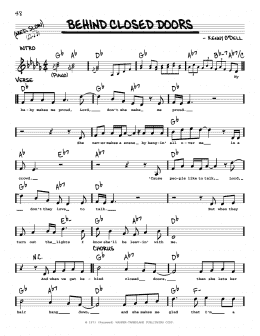 page one of Behind Closed Doors (Real Book – Melody, Lyrics & Chords)