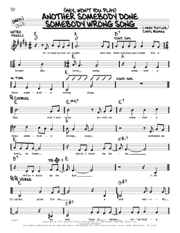 page one of (Hey, Won't You Play) Another Somebody Done Somebody Wrong Song (Real Book – Melody, Lyrics & Chords)