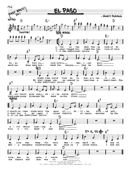 page one of El Paso (Real Book – Melody, Lyrics & Chords)