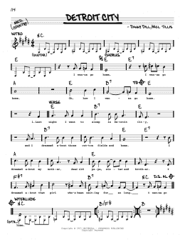 page one of Detroit City (Real Book – Melody, Lyrics & Chords)
