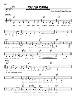 page one of Delta Dawn (Real Book – Melody, Lyrics & Chords)