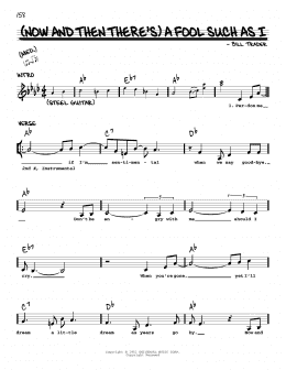 page one of (Now And Then There's) A Fool Such As I (Real Book – Melody, Lyrics & Chords)