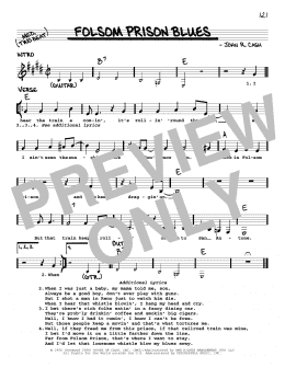page one of Folsom Prison Blues (Real Book – Melody, Lyrics & Chords)