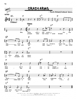 page one of Crazy Arms (Real Book – Melody, Lyrics & Chords)