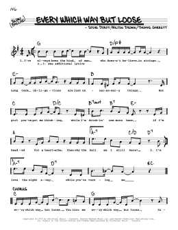 page one of Every Which Way But Loose (Real Book – Melody, Lyrics & Chords)