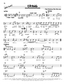 page one of Crying (Real Book – Melody, Lyrics & Chords)