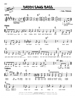 page one of Daddy Sang Bass (Real Book – Melody, Lyrics & Chords)