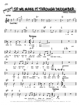 page one of If We Make It Through December (Real Book – Melody, Lyrics & Chords)