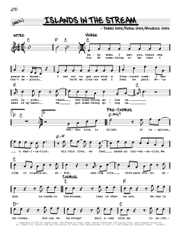 page one of Islands In The Stream (Real Book – Melody, Lyrics & Chords)
