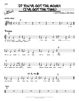 page one of If You've Got The Money (I've Got The Time) (Real Book – Melody, Lyrics & Chords)
