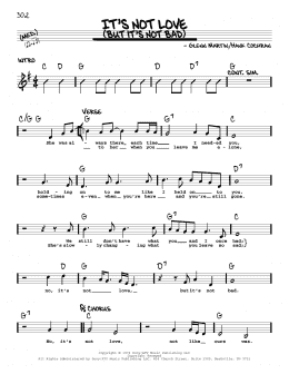 page one of It's Not Love (But It's Not Bad) (Real Book – Melody, Lyrics & Chords)
