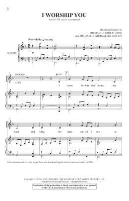page one of I Worship You (SATB Choir)