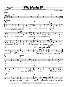 page one of The Gambler (Real Book – Melody, Lyrics & Chords)