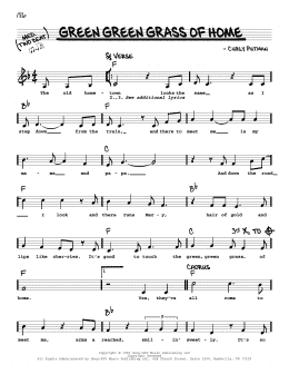 page one of Green Green Grass Of Home (Real Book – Melody, Lyrics & Chords)