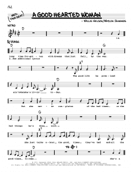 page one of A Good Hearted Woman (Real Book – Melody, Lyrics & Chords)