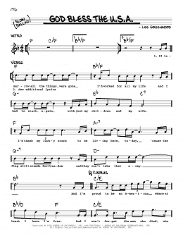page one of God Bless The U.S.A. (Real Book – Melody, Lyrics & Chords)