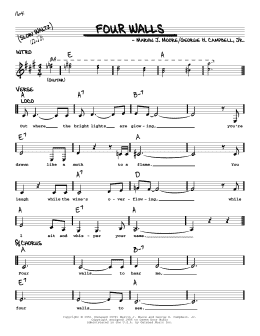 page one of Four Walls (Real Book – Melody, Lyrics & Chords)