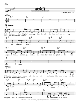 page one of Honey (Real Book – Melody, Lyrics & Chords)