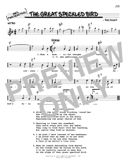 page one of The Great Speckled Bird (Real Book – Melody, Lyrics & Chords)