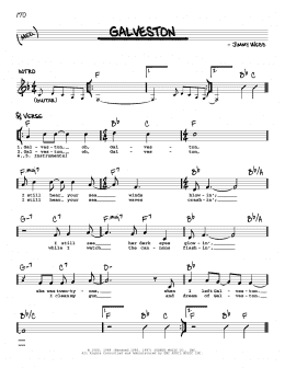 page one of Galveston (Real Book – Melody, Lyrics & Chords)