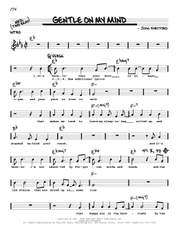 page one of Gentle On My Mind (Real Book – Melody, Lyrics & Chords)