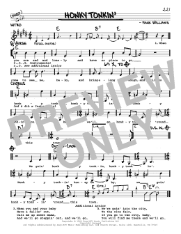 page one of Honky Tonkin' (Real Book – Melody, Lyrics & Chords)