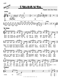 page one of I Believe In You (Real Book – Melody, Lyrics & Chords)