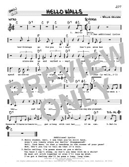 page one of Hello Walls (Real Book – Melody, Lyrics & Chords)
