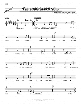 page one of The Long Black Veil (Real Book – Melody, Lyrics & Chords)