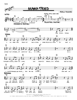 page one of Mama Tried (Real Book – Melody, Lyrics & Chords)