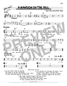 page one of A Mansion On The Hill (Real Book – Melody, Lyrics & Chords)