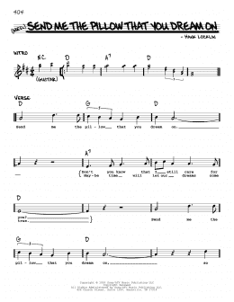 page one of Send Me The Pillow You Dream On (Real Book – Melody, Lyrics & Chords)