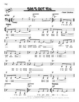 page one of She's Got You (Real Book – Melody, Lyrics & Chords)