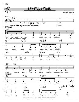 page one of Sixteen Tons (Real Book – Melody, Lyrics & Chords)